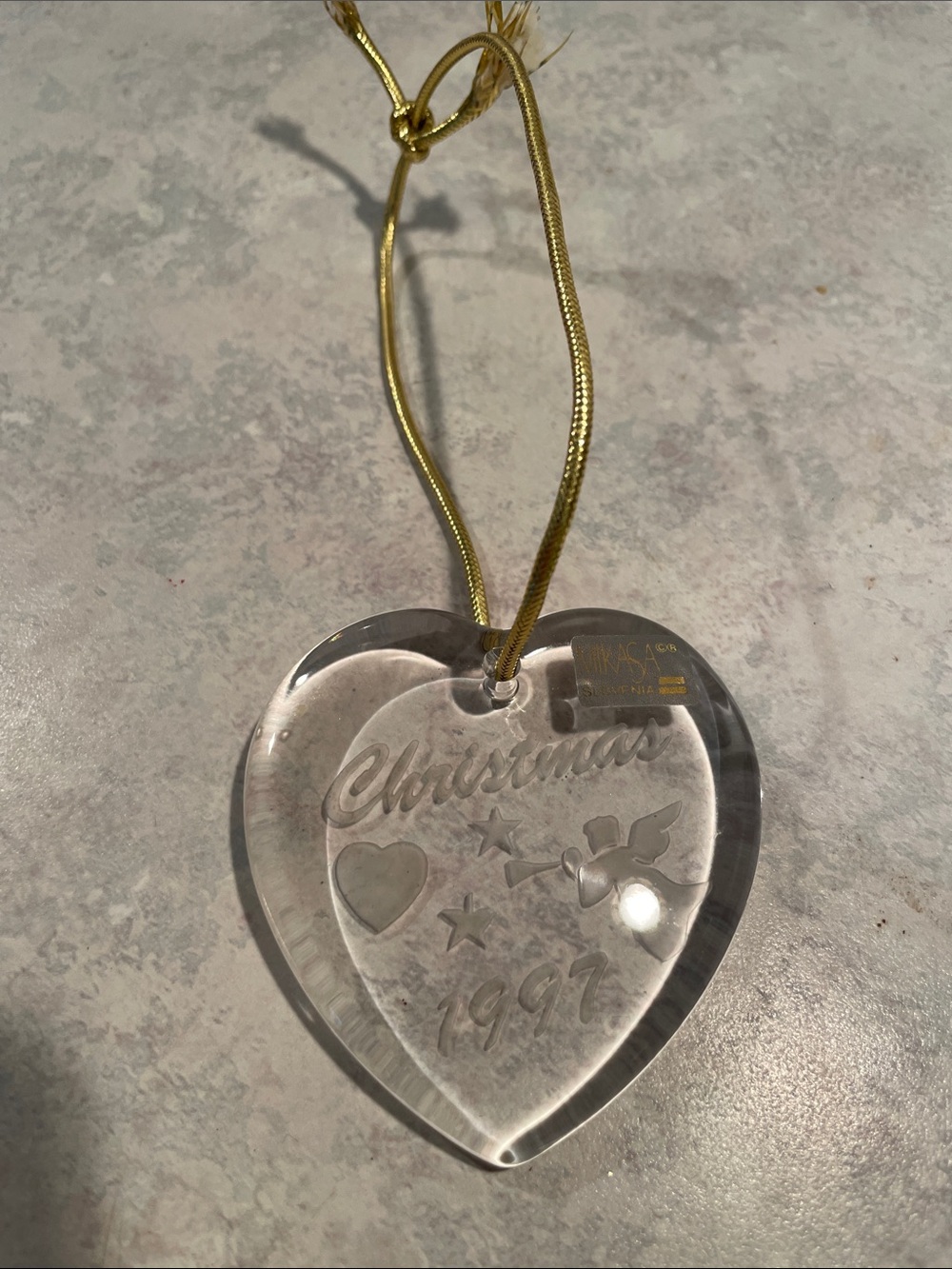 Mikasa Crystal Heart Christmas Ornament 1997